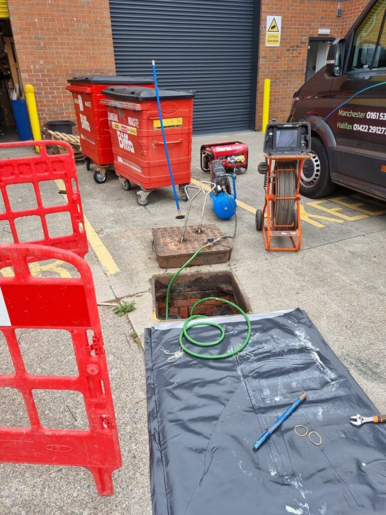 drain patch lining setup