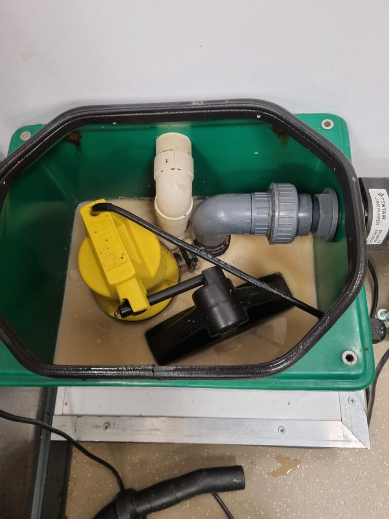 drain minor pump before cleaning