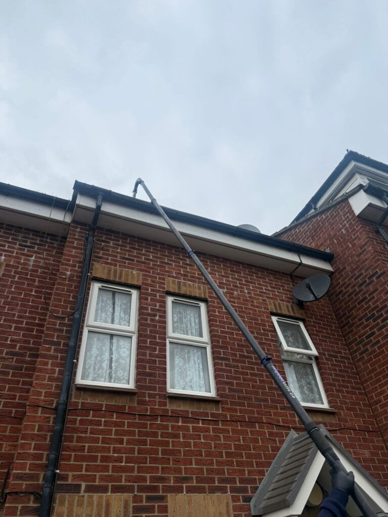 using the skyvac gutter cleaning system